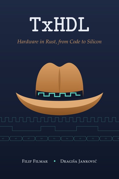 The cover: a brown hat over clock and data waveforms