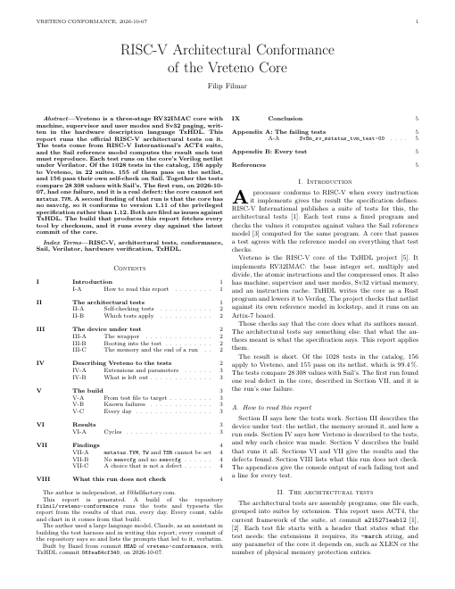 The first page of the report